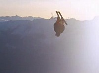■スキー ダブルバックフリップをヘリから撮影